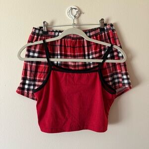 ROMWE Red and White Pajama Set